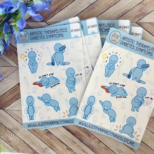 Apotheker-Aufkleber-Bogen - Künstlerische Therapeutika Typ 2 Diabetes - Apotheker, Apothekentechniker Geschenk - Gesundheit Humor