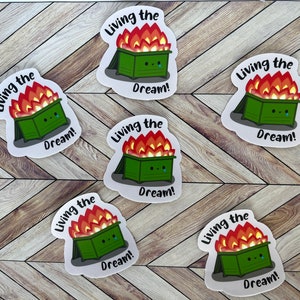 Pharmacy sticker- Living the dream dumpster fire - Pharmacist, pharmacy tech gift - healthcare humor