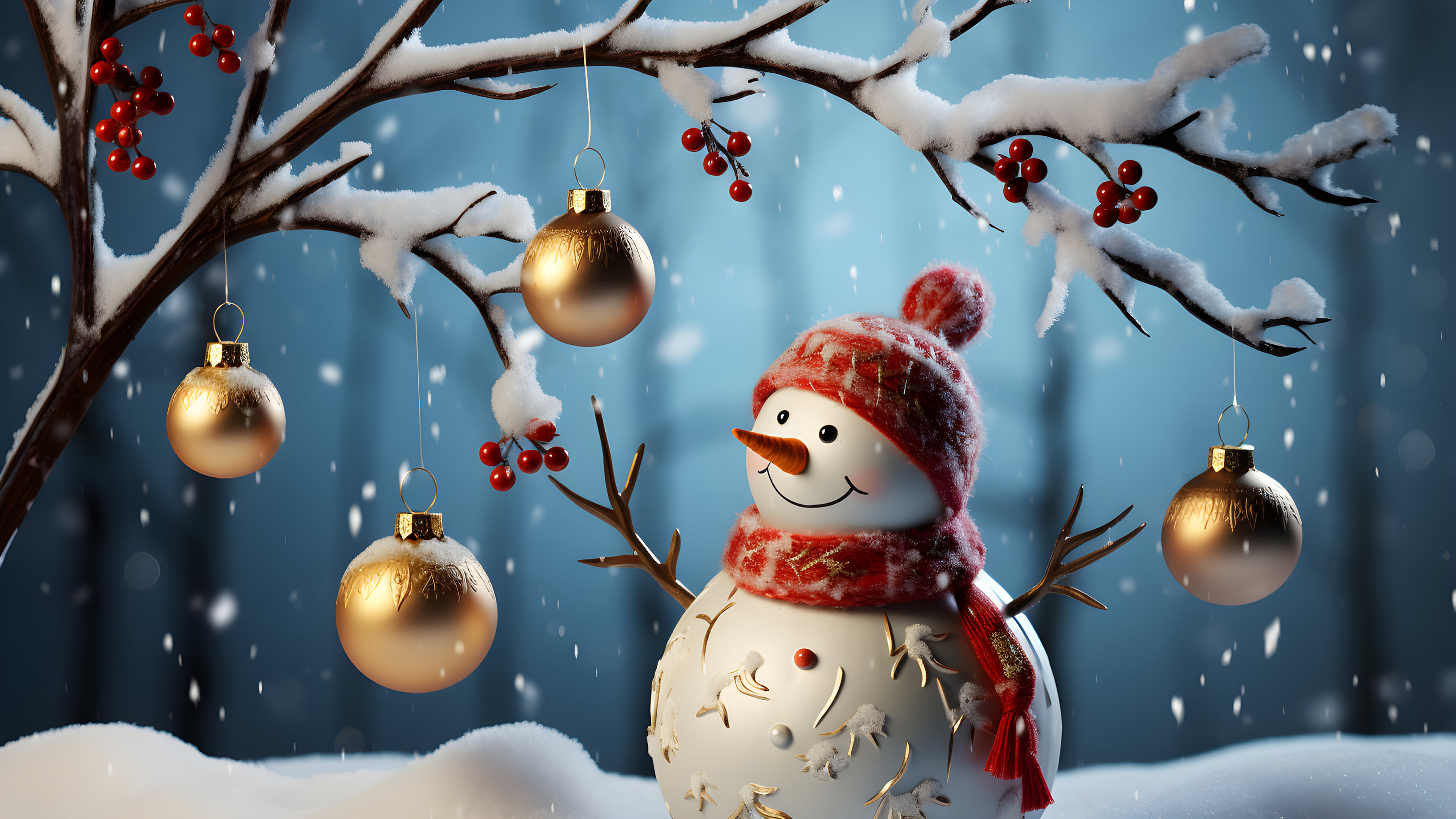 Snowman Samsung Frame TV Art Digital Download Whimsical Snowman