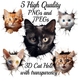3D 猫の穴あき壁マグカップ、猫マグ昇華デザイン PNG、3D かわいい猫マグプレスデザイン、デジタルダウンロード、女の子とママへのクリスマスプレゼント