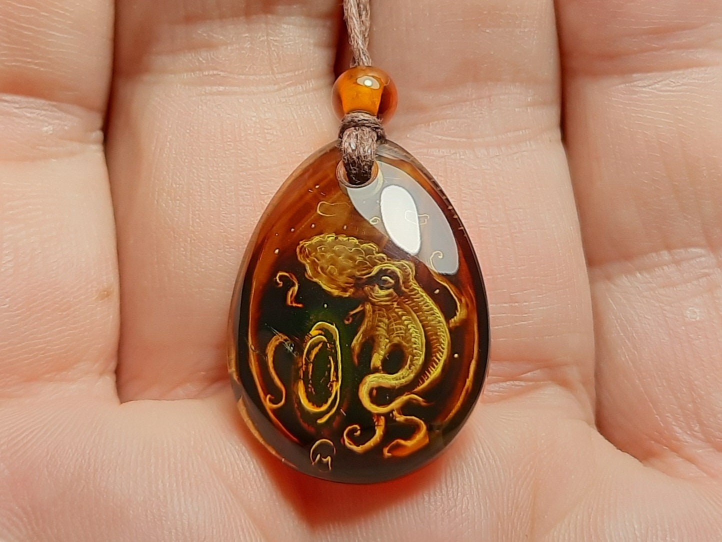 Amber Pendant Octopus - Etsy