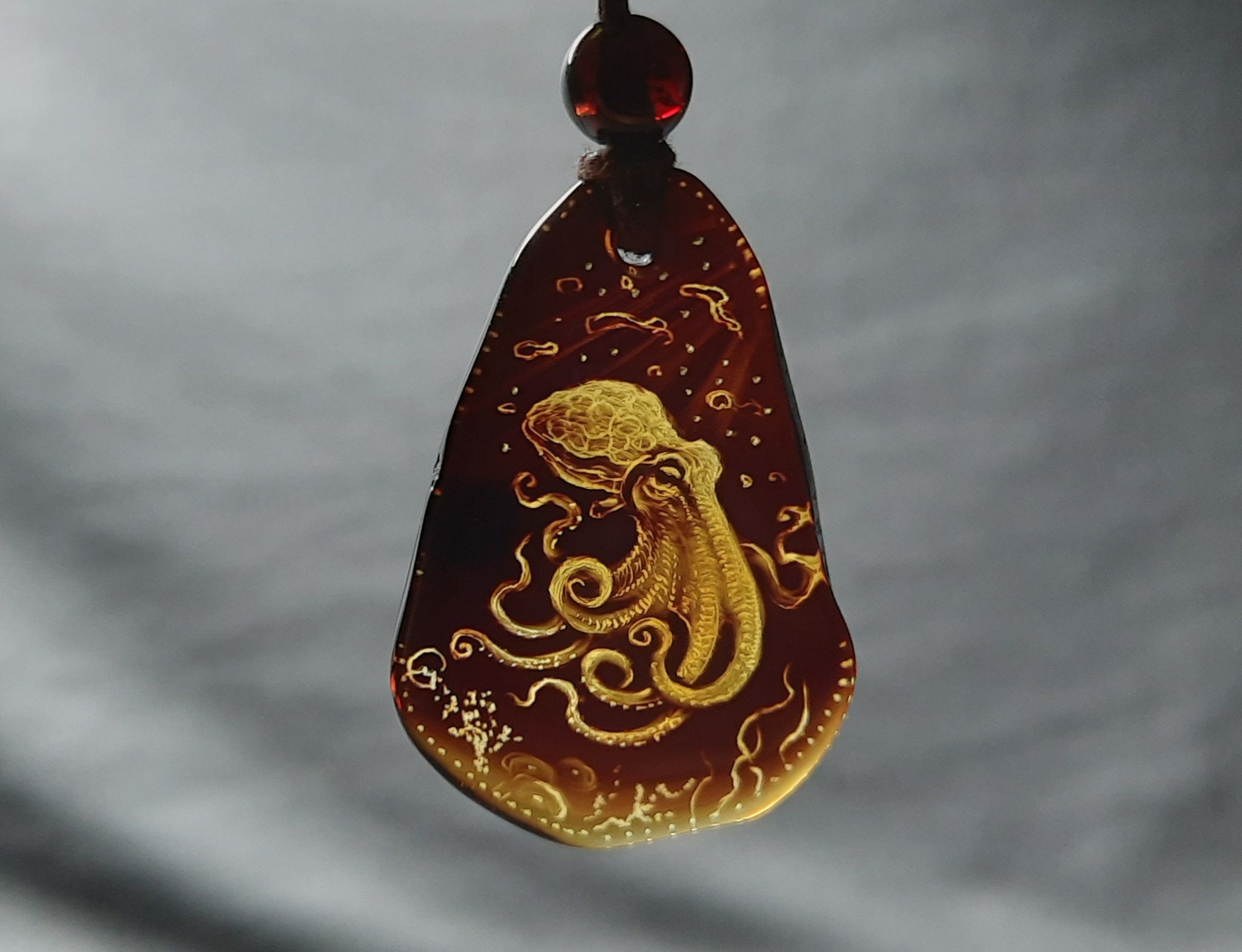 Amber Pendant Octopus - Etsy