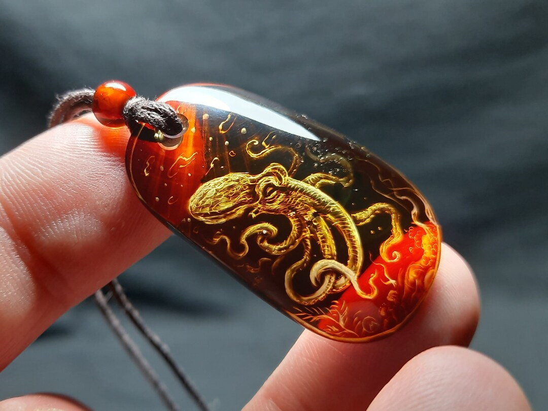Amber Pendant Octopus - Etsy