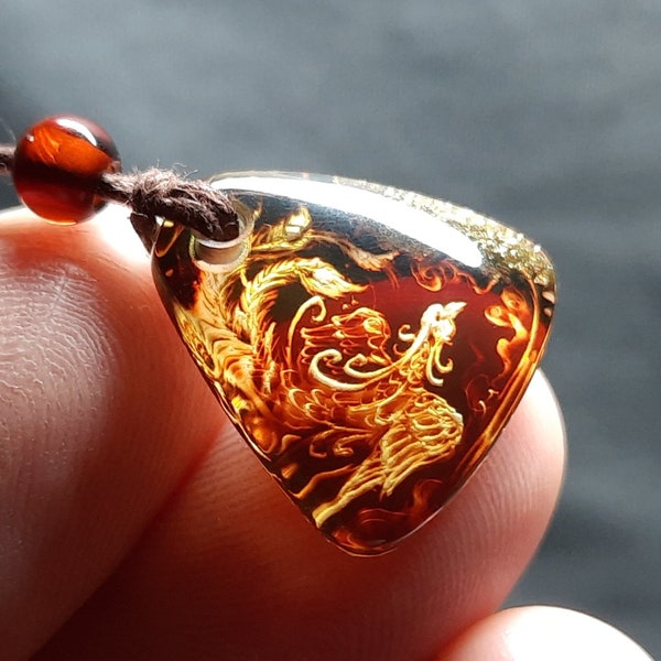 Amber pendant Phoenix