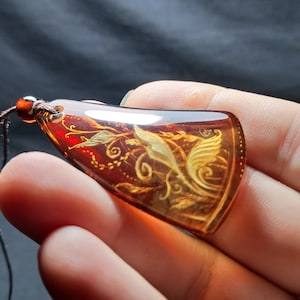 Amber pendant flower Cala
