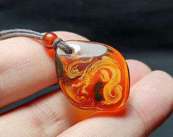 Amber pendant Dragon