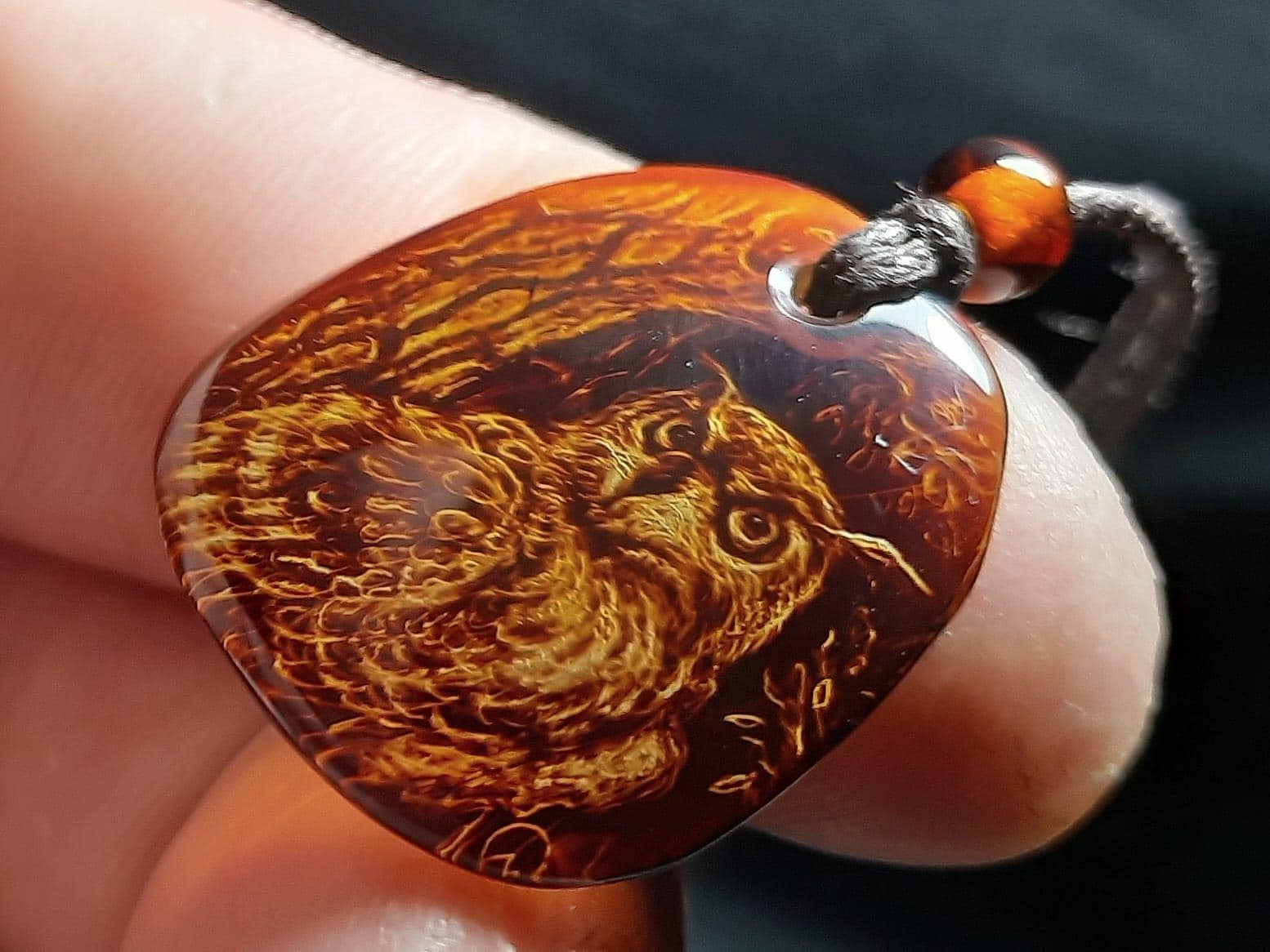 Owl Baltic Amber Pendant | Wisdom Totem Necklace | Unique Gift for Her