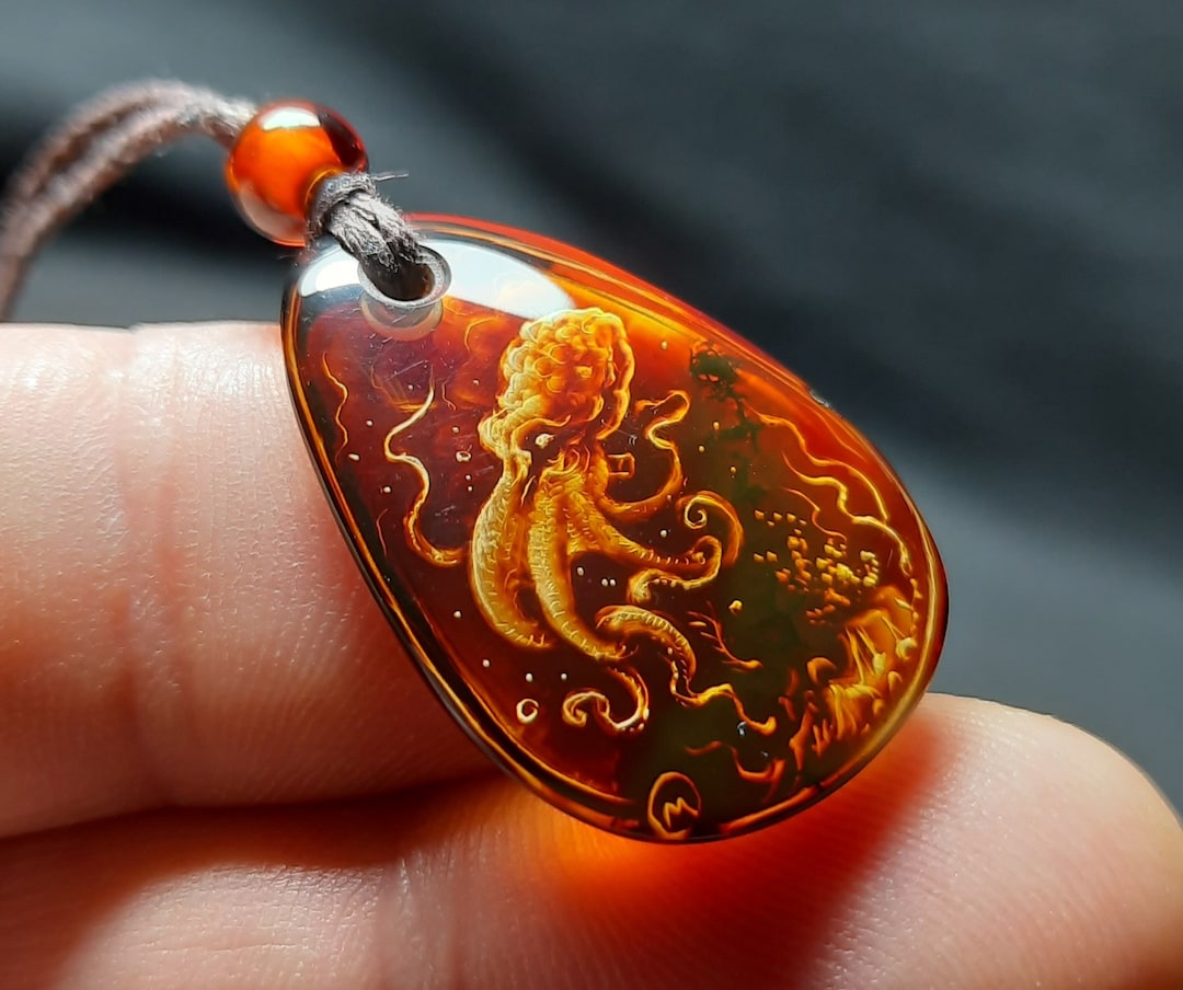 Amber Pendant Octopus - Etsy
