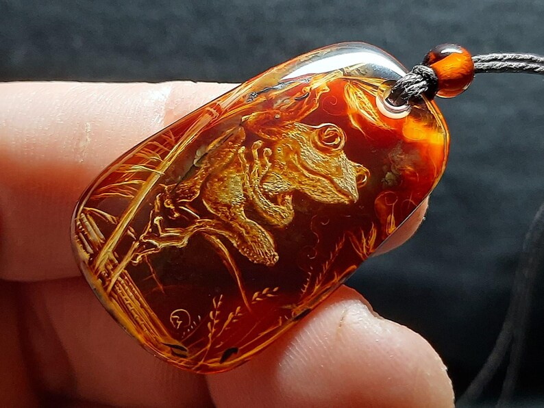 Amber Pendant Frog - Etsy