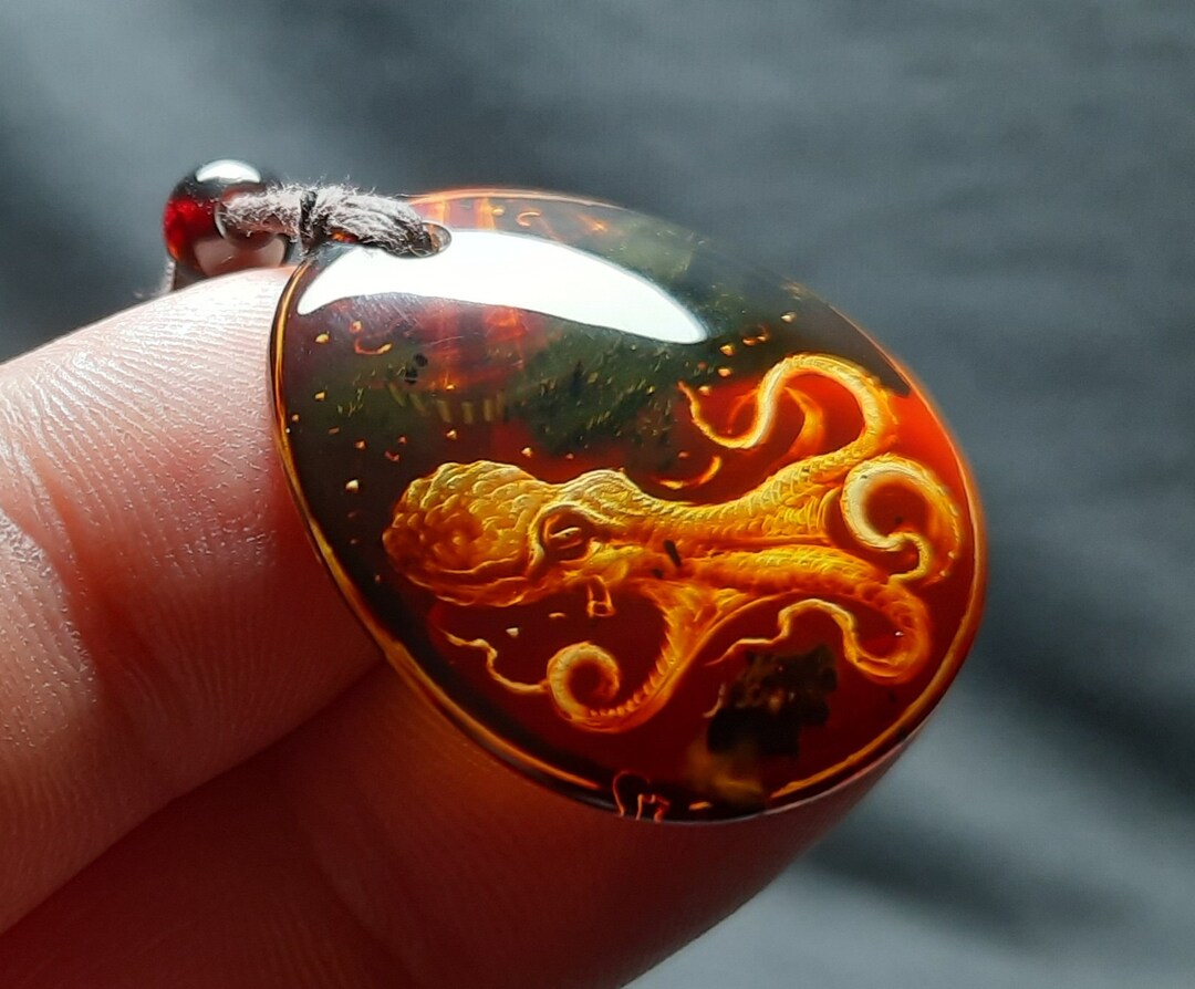 Amber Pendant Octopus - Etsy