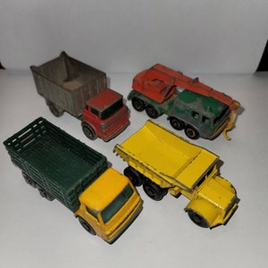 Matchbox 4 Stake, 6 Dump, 26 Tipper, & 30 Crane