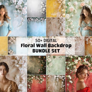 Floral Backgrounds Digital Backdrops Overlay Digital Floral Overlays Maternity Floral Backdrop Newborn Studio Backdrop for Photoshop Overlay
