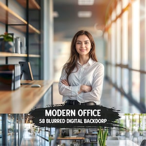 58 Modern Office Digital Backdrops for Professional Headshots Business Portraits Zoom Background Overlay with Soft Focus Business Headshot