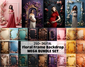 250+ Bundle Canvas Floral Backdrops Texture Set, Studio Backdrop Overlay, Maternity Photoshop Texture, Floral Room Portrait Photo Background