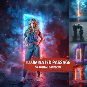 Illuminated Passage Sport Backdrops Soccer, Football, Basketball, Baseball, Volleyball, Tennis, Softball, Hockey Digital Background Template