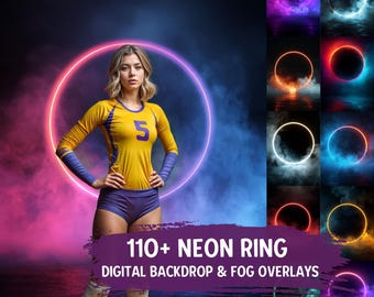 Fogy Light Ring Sports Backdrops, Smoke Neon Effects, Fog Lightning Backgrounds, Lightroom Collage Media Day Sports Photos