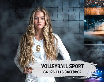 Custom Volleyball Backdrops & Overlays | Sports Posters, Senior Banner, Digital Volleyball Backgrounds, Fog Effects, School Player Templates