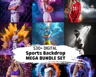 530+ Bundle Sport Backdrops Soccer, Football, Basketball, Baseball, Volleyball, Tennis, Softball, Hockey Digital Texture Background Template