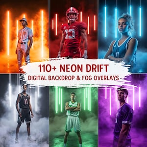 110+ sportowych neonowych tła świetlnego, neonowe tło stadionowe, efekty świetlne na boisku do softballu, baseballu, futbolu i hokeja, sportowe nakładki przeciwmgielne