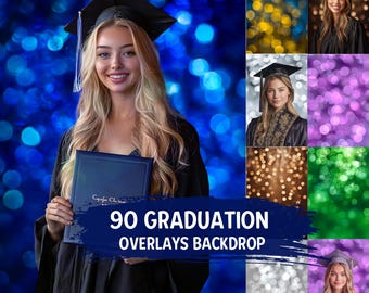 Graduation Backdrops Senior Poster Templates | Fine Art Textures, Grad Overlays & Digital Backgrounds for School Memories