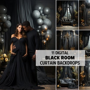 Fondos digitales de habitación oscura, superposiciones digitales de retratos de bodas y maternidad, fondos de pareja, fondos digitales de moda para composiciones de Photoshop
