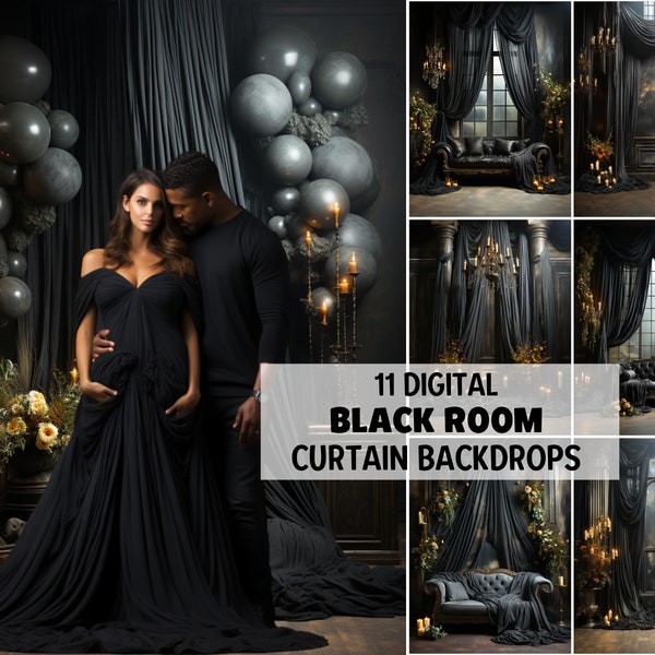 Dark Room Digital Backdrops, Maternity Wedding Portrait Digital Overlays, Couple Backdrop, Fashion Digital Backdrop for Photoshop Composites