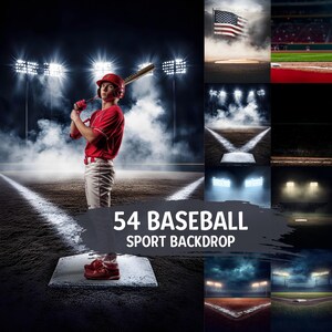Mais de 50 cenários para estádios de softball e beisebol, fundo esportivo, esportes de softball e beisebol para a noite de formatura, pôster com foto e banner esportivo esfumaçado
