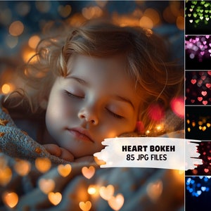 Herz Bokeh Overlays Photoshop, Valentinstag Herz Bokeh Overlay, Photoshop Hintergrund Valentine Overlays, Fotografen Kreative Herz Overlays