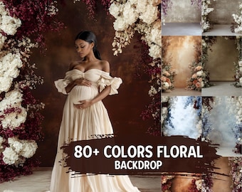 Floral Maternity Photography Backdrops: Elegant Fine Art Overlays (Digital Download)