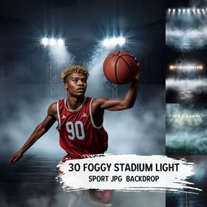 Nadaje się do wszystkich sportów Niestandardowe tła cyfrowe i nakładki, piłka nożna, koszykówka Stadion tła świetlne | Photo Fog Sport Light Effects