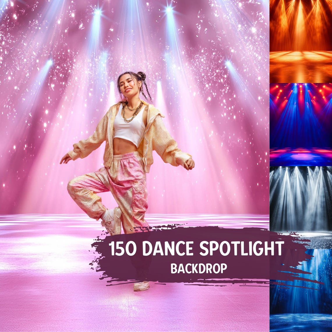 150 Spotlights Dance Backdrops | Dance Photo Digital Backgrounds ...