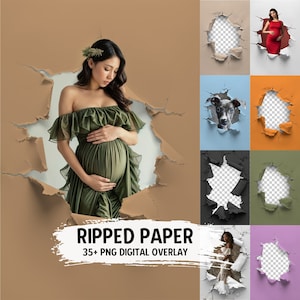 35+ Ripped Paper PNG Digital Backdrops Maternity Overlay Wedding Photoshop Overlay Digital Backgrounds, Torn Paper Digital Backdrop Textures