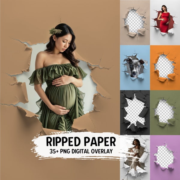 35+ Ripped Paper PNG Digital Backdrops Maternity Overlay Wedding Photoshop Overlay Digital Backgrounds, Torn Paper Digital Backdrop Textures