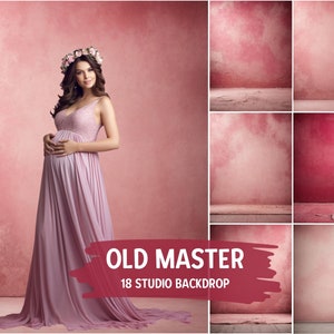 18 textures roses fine art toile de fond vieux maître, toile de fond de studio de portrait, texture de fond grunge, arrière-plans de studio portrait, JPG numérique