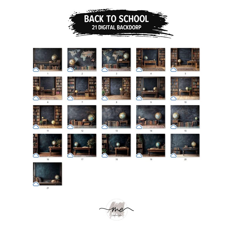 21 Back to School Composite Digital Backgrounds With Fine Art Textures ...