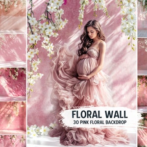 Floral Backgrounds Digital Backdrops Overlay Digital Floral Overlays Maternity Floral Backdrop Newborn Studio Backdrop for Photoshop Overlay