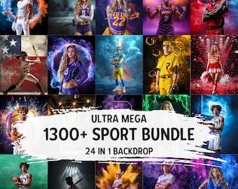 1300+ Ultra Mega Sports Backgrounds & Digital Backdrops | Baseball, Basketball, Football, Volleyball, Soccer Backdrop | Senior Sport Posters