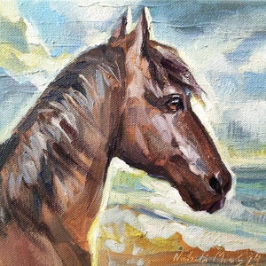アレクサンダー・シェンデロフによる馬の絵画 オリジナル油絵