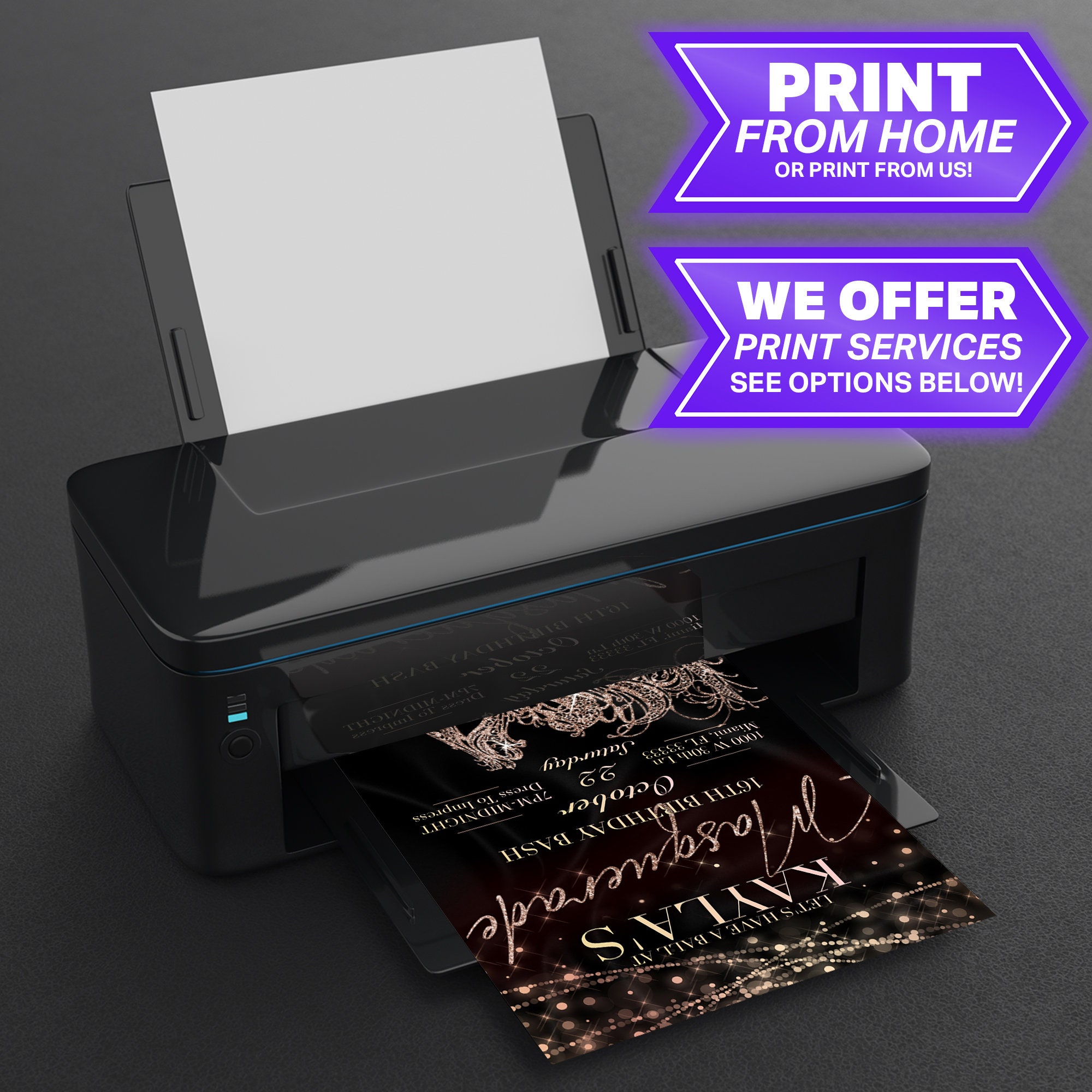 Masquerade Ball Sweet 16 or Quinceanera Birthday Party BLACK and GOLD