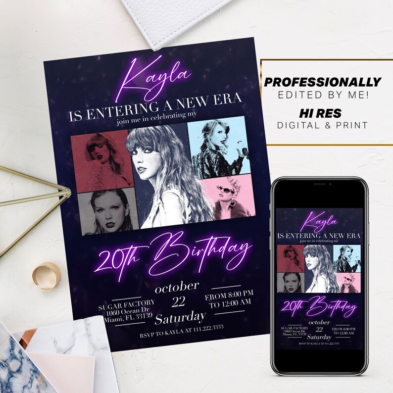 Era Invite Taylor Swift Birthday Invitation Eras Tour Invitation Taylor ...