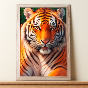 Tiger Oil Painting | Wall Decor | Digital Prints | Printable Art | Digital Download
