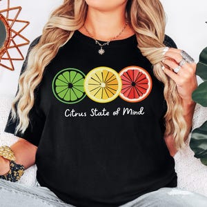 Citrus State of Mind Shirt Cute Summer Fruit Aesthetic Tee Lime Lemon Orange Grapefruit Graphic T-Shirt Cottagecore Y2K Fruit Lover Gift