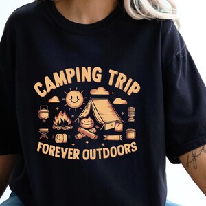 Camping Tree Forest Desert Crewneck Tee Camping Trip Outdoor Shirt Nature lover Gift Camping Shirt Adventure T-Shirt Outdoors Hiking Explore