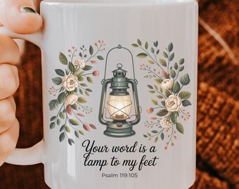 Bible Verse Ceramic Mug, Christian Scripture Quote, Religious Gift