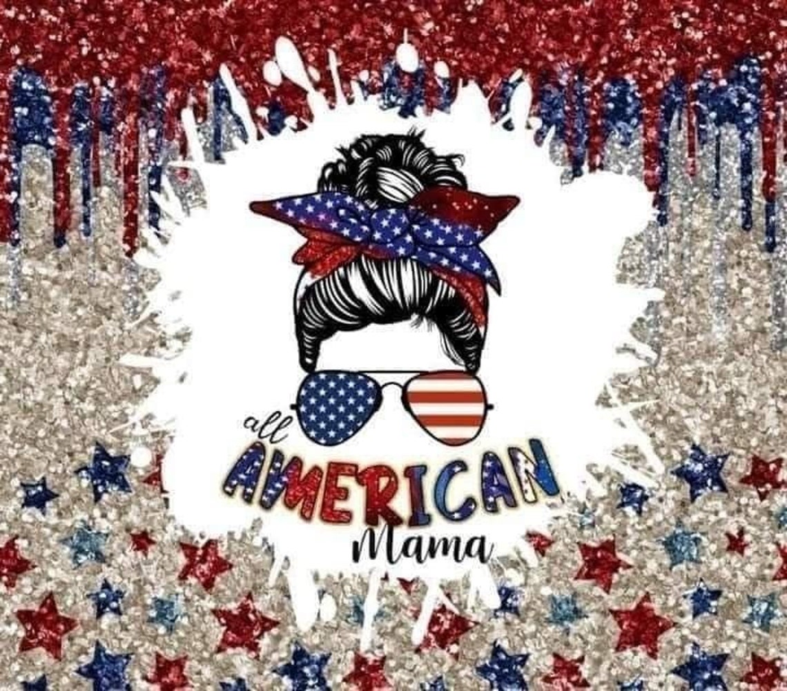 All American MAMA Tumbler Wrap Png - Etsy