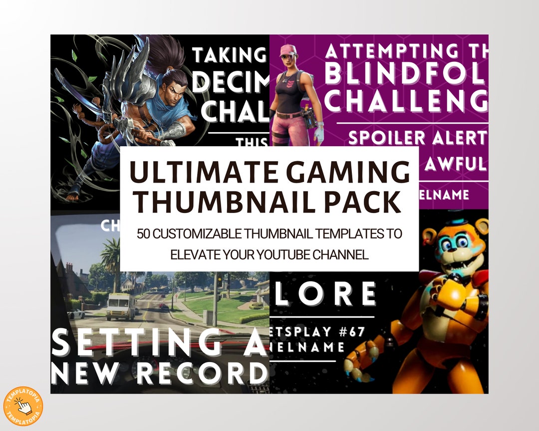 Ultimate Youtube Gaming Thumbnail Template Pack Etsy Ultimate Youtube Gaming Thumbnail Template Pack Etsy