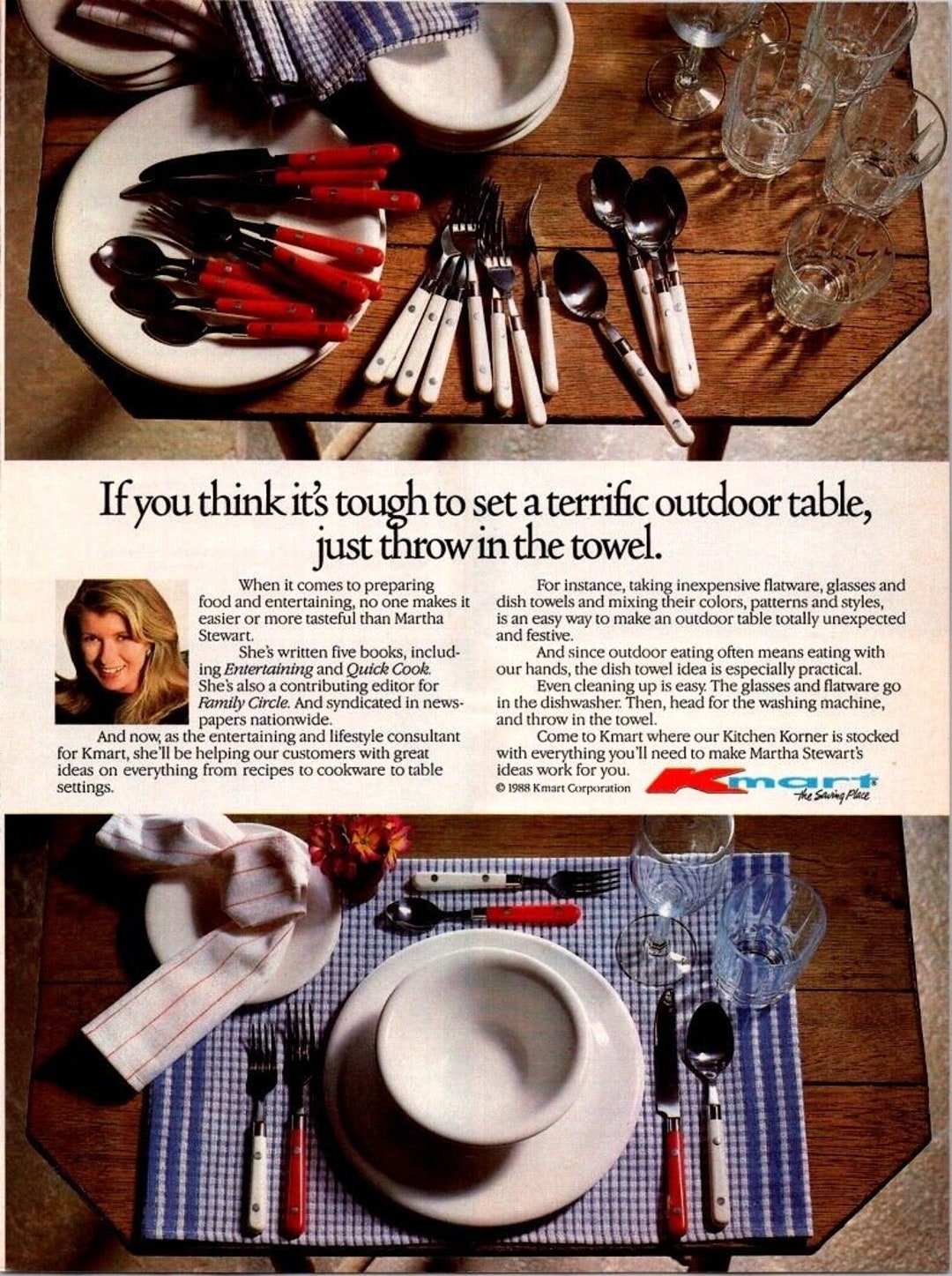 1988 Kmart Print Ad Martha Stewarts Line of Table Settings Etsy
