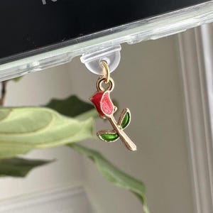 Kindle Dust Plug with Charm for USB-C/Type-C ports on Kindle Charm iPad, iPhone, Cute Dust Caps, Bookish Accessories, Smut Reader Rose