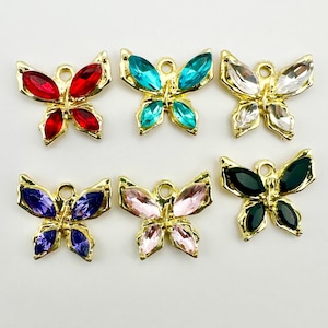 Crystal Butterfly Gold Charms: DIY Jewelry Pendants