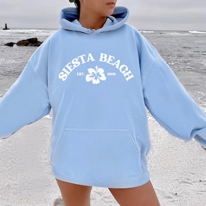 Siesta Beach Florida Hoodie, Siesta Beach Hoodie, Siesta Key Beach Hoodie, Siesta Beach Light Blue Hoodie, Siesta Key Navy Blue Hoodie